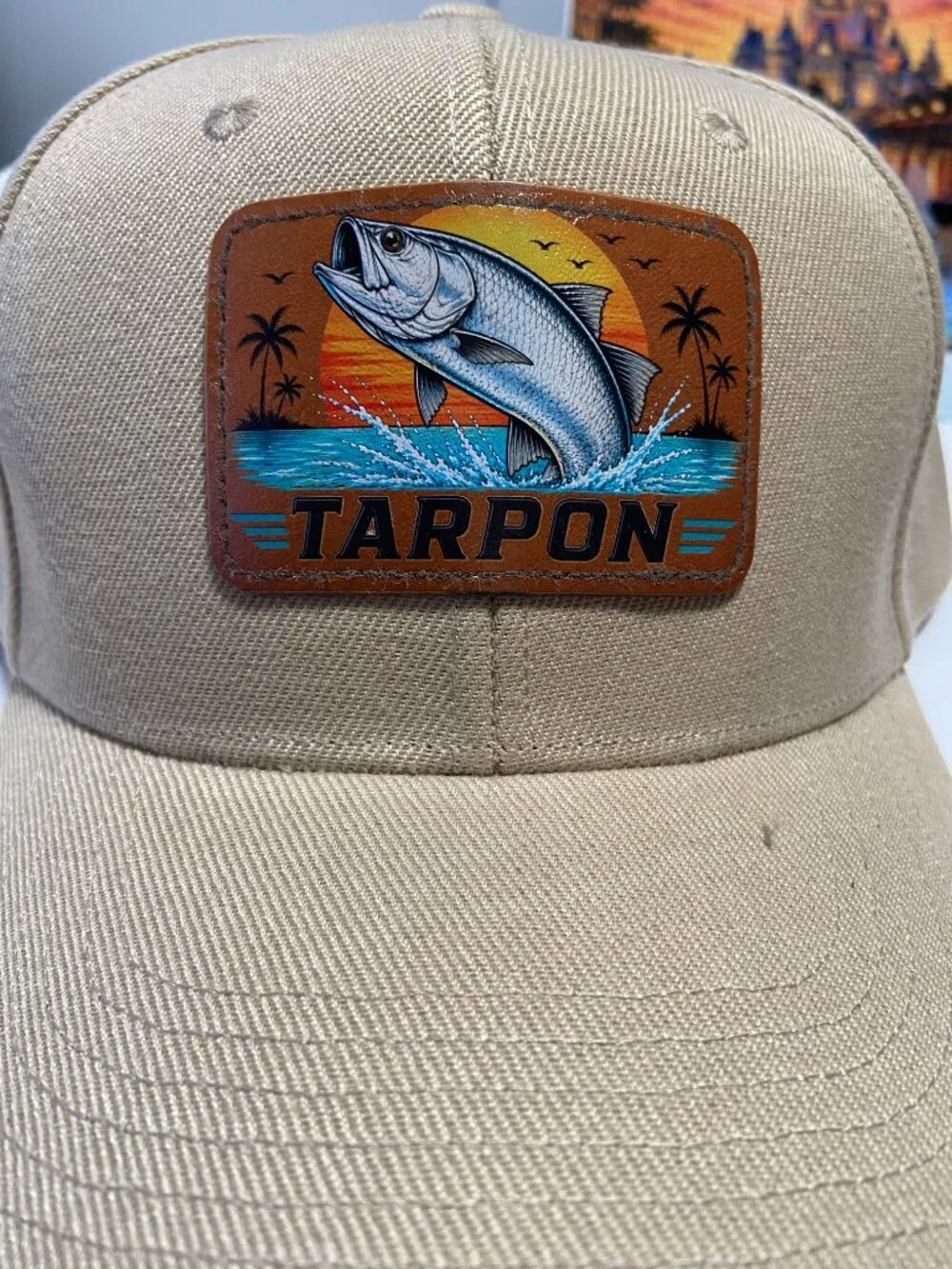 Tarpon Leather Patch Hat | Florida Fishing Cap | Coastal Snapback